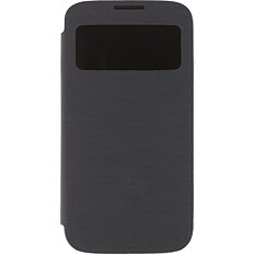 DELTACO flipcover, fodral med fönster i hårdplast för Samsung Galaxy S4, grå