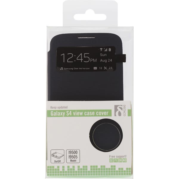 DELTACO flipcover, fodral med fönster i hårdplast för Samsung Galaxy S4, grå - 4