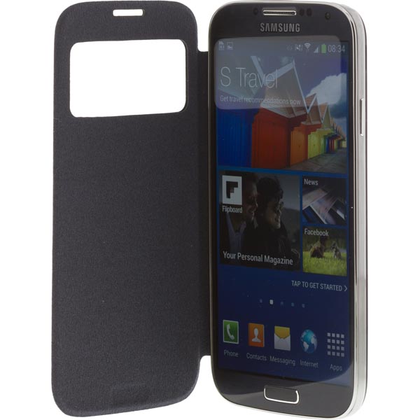 DELTACO flipcover, fodral med fönster i hårdplast för Samsung Galaxy S4, grå - 3