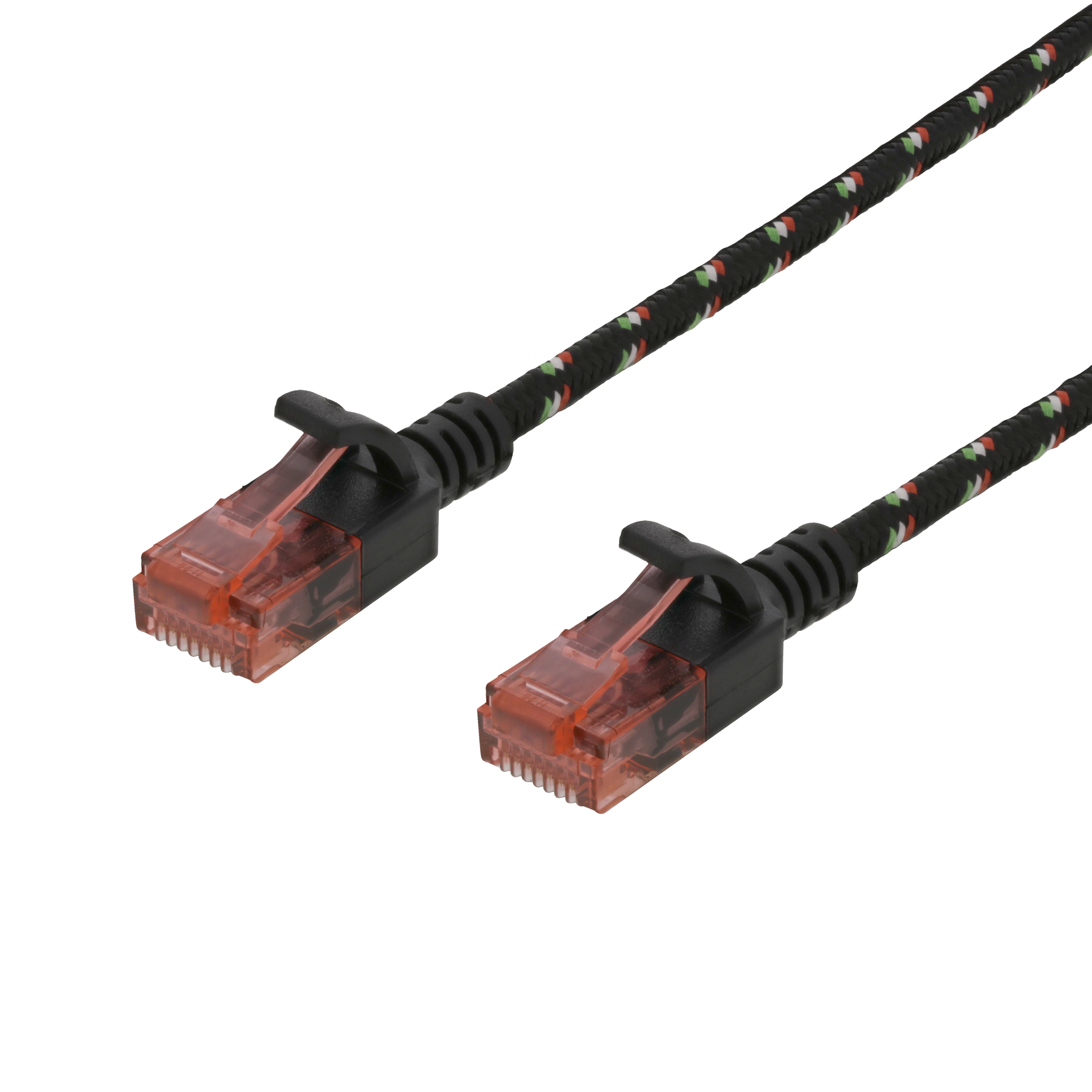 Deltaco U/UTP Tough Slim Cat6a patchkabel, 2m, svart