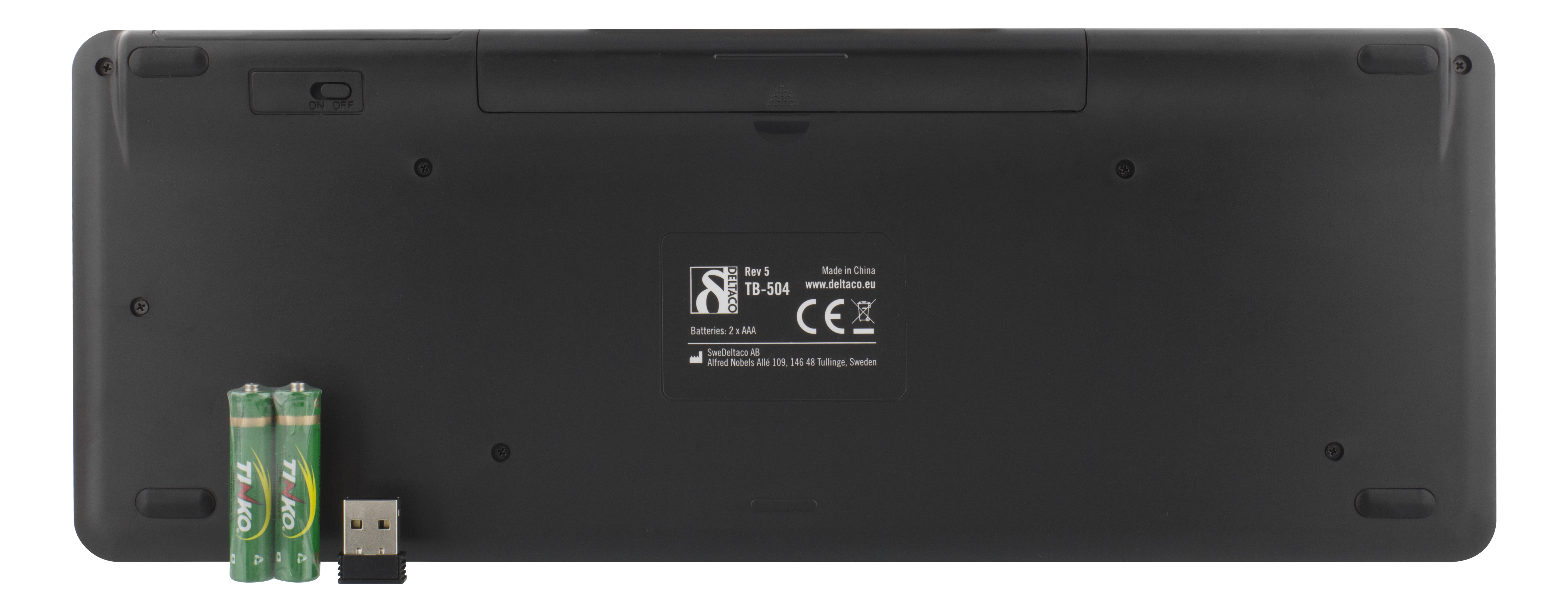 Deltaco Trådlöst minitangentbord med touchpad, svart - 4