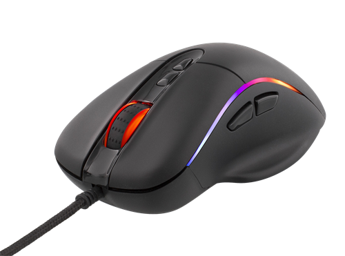 Deltaco Gaming optisk RGB mus, 11 LED-lägen, 1000 - 4000 DPI, 1,8m tygbeklädd USB-kabel