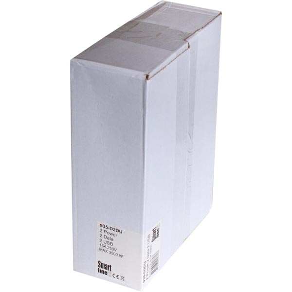Axessline Desk, 2xCEE 7/4, 2xRJ45 ho, 2xUSB Typ A ho, aluminium/svart - 2