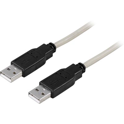 Deltaco USB-kabel, 2m, grå/svart