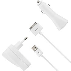 Deltaco tillbehörskit till ipod och iPhone, 1m, vit 