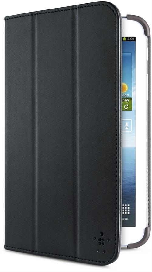 Belkin Tri-Fold fodral av polyuretan för Samsung Galaxy Tab 3 7.0, stöd funktion, svart - 2