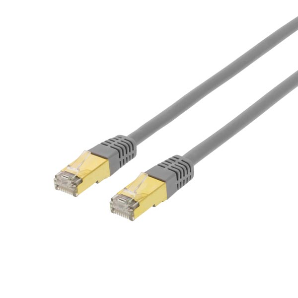 Deltaco S/FTP Cat7 patchkabel, 7m, grå