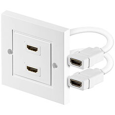 Goobay, Vägguttag med 2xHDMI-kontakt, vit
