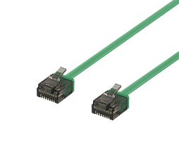 Deltaco U/UTP Cat6a patchkabel platt, 1m, grön