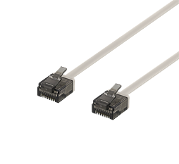 Deltaco U/UTP Cat6a patchkabel platt, 1,5m, grå