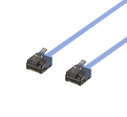 Deltaco U/UTP Cat6a patchkabel platt, 5m, blå
