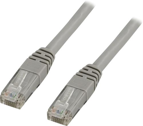 Deltaco U/UTP Cat6 patchkabel, 0,5m, grå