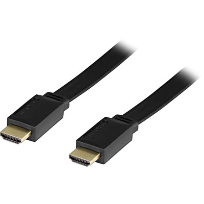Deltaco HDMI-kabel, 3m, 4K, 3D, flat, svart