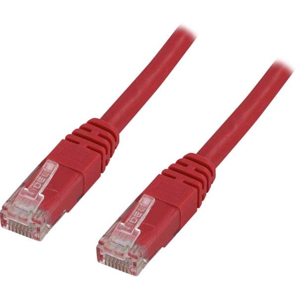 Deltaco U/UTP Cat6 patchkabel 25m, röd
