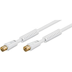 Goobay Antennkabel med ferritkärnor 1,5m, vit
