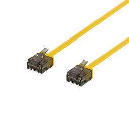 Deltaco U/UTP Cat6a patchkabel platt, 2m, gul