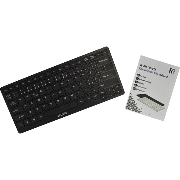 DELTACO trådlöst minitangentbord, nordisk layout, Bluetooth, 10m räckvidd, svart - 4