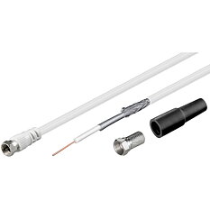 Goobay, kabelkit med 100 dB koaxialkabel, 10m, vit