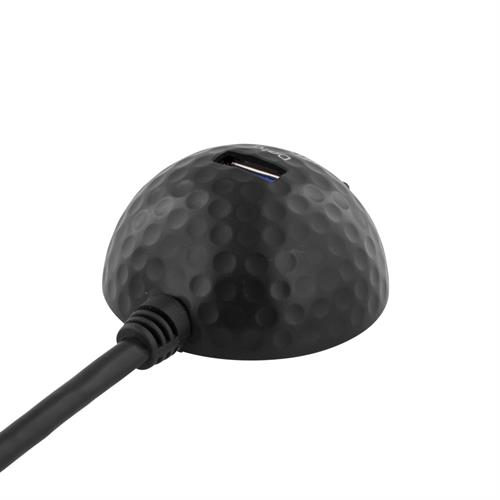 Deltaco USB 3.0 förlängsningskabel med dockning, 2 portar, 1,2m, svart - 2