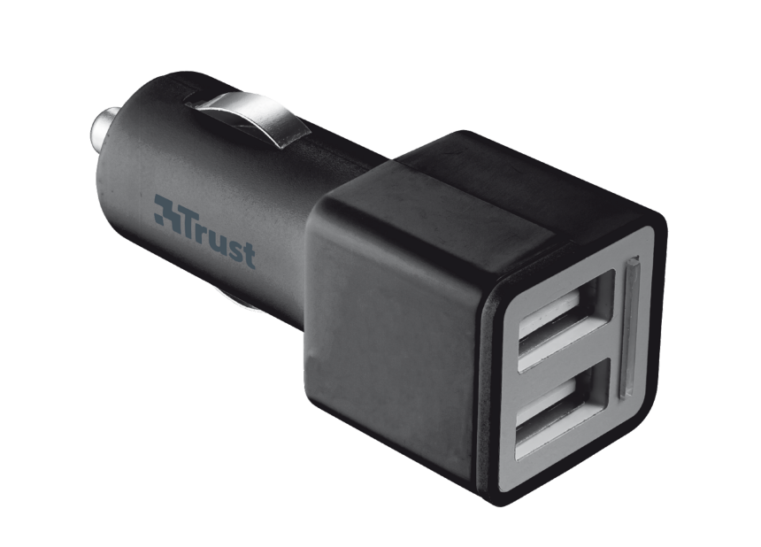 TRUST Billaddare med 2 USB-portar 2x12W - 2