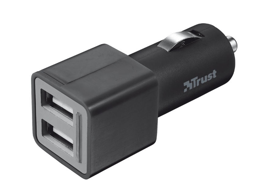 TRUST Billaddare med 2 USB-portar 2x12W