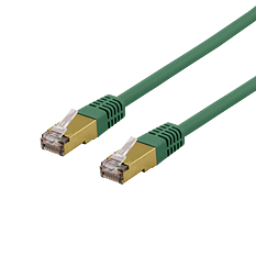 Deltaco S/FTP Cat6a patchkabel, 7m, grön