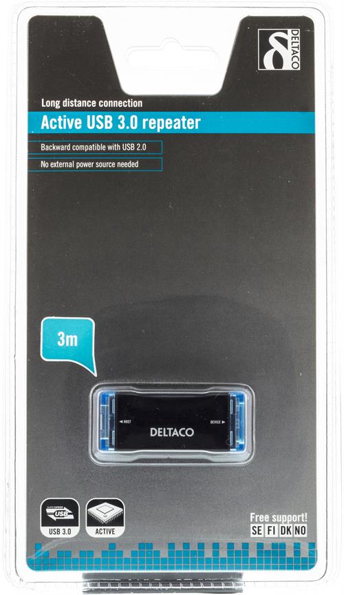 Deltaco USB 3.0 förlängare, aktiv, Typ B ho - Typ A ho, Max 3m - 2