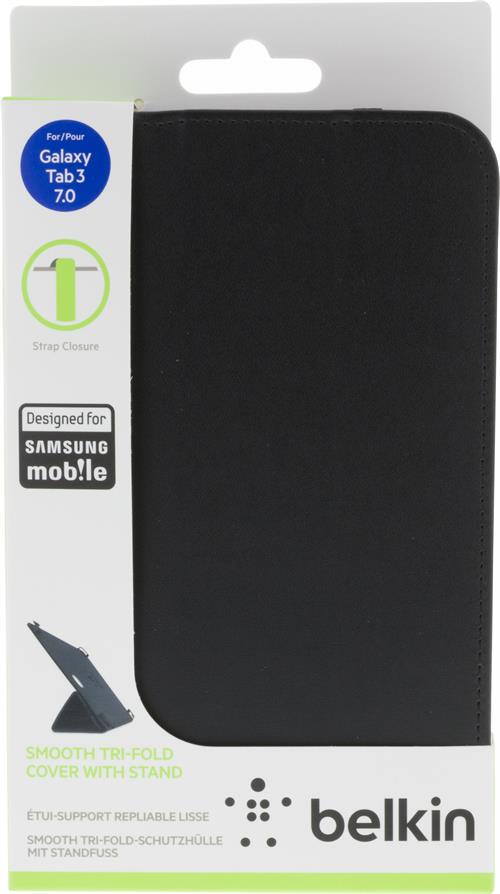 Belkin Tri-Fold L-Shaped fodral av polyuretan för Samsung Galaxy Tab 3 7.0, stöd funktion, svart - 6