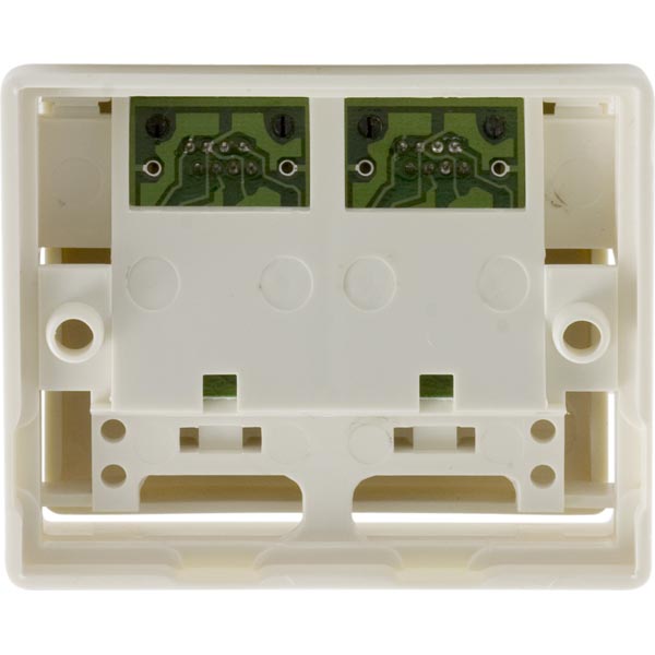 Deltaco vägguttag, utanpåliggande UTP, 2xRJ45, vinklad, Cat5e - 2