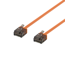 Deltaco U/UTP Cat6a patchkabel platt, 1m, orange
