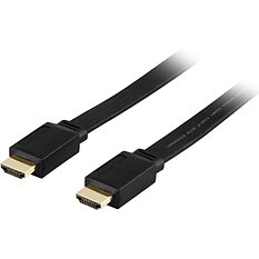 Deltaco HDMI-kabel, 2m, 4K, 3D, flat, svart