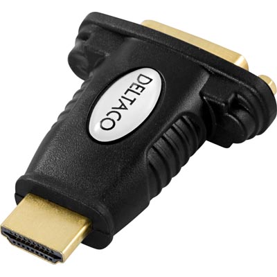 Deltaco HDMI-adapter, HDMI 19-pin hane till DVI-D hona - 2