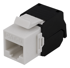 Deltaco UTP Cat6a Keystone kontaktdon, oskärmad, 22-26AWG, "Tool-free"