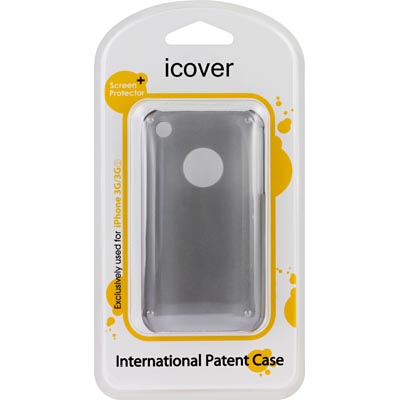 Plastskal till iPhone 3G/3Gs, transparent skärmskydd, rengöringsduk, transparent svart - 3