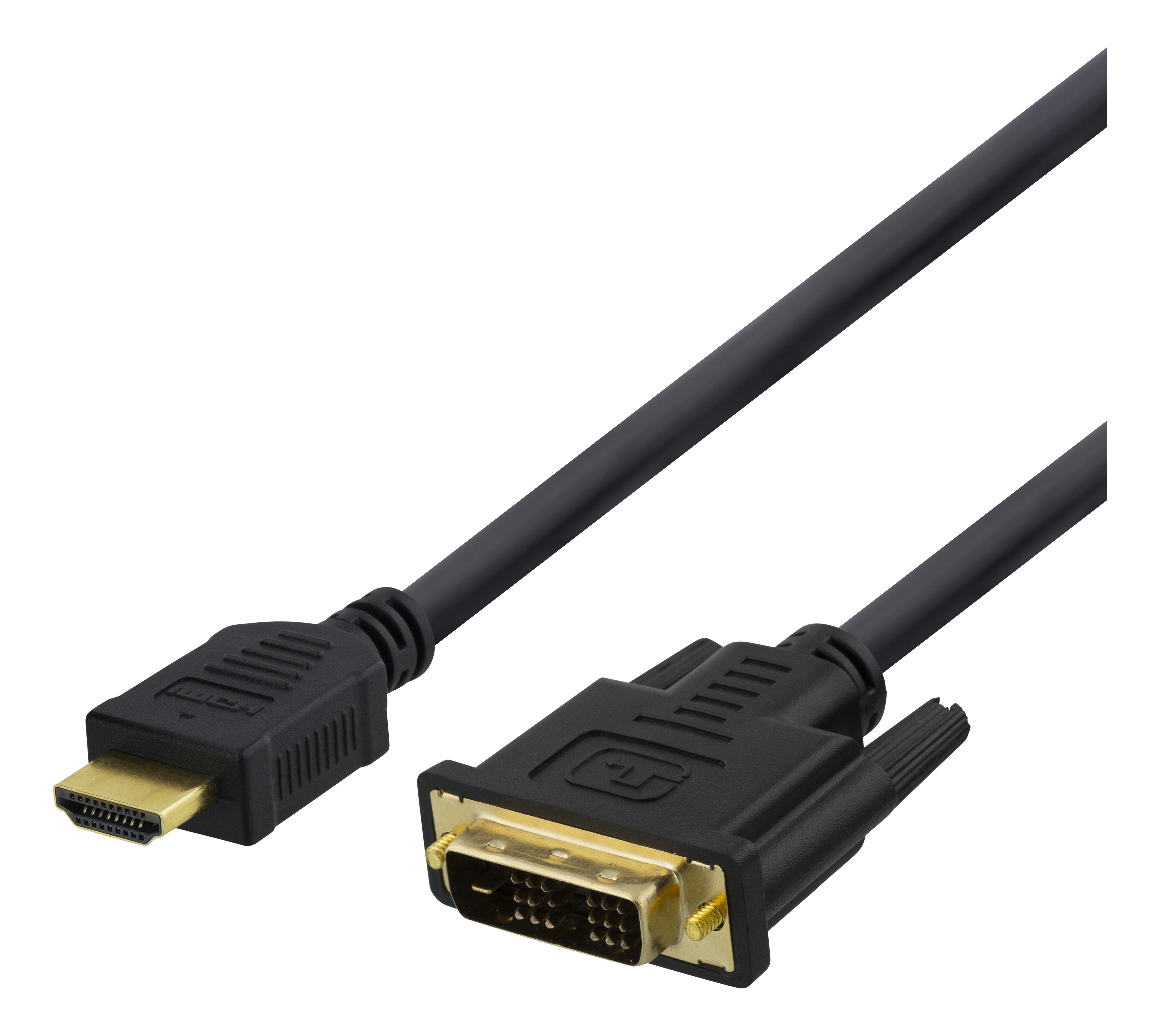 Deltaco HDMI till DVI-kabel, 1m, svart