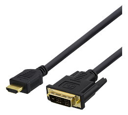 Deltaco HDMI till DVI-kabel, 1m, svart