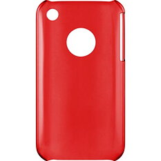 Plastskal till iPhone 3G/3Gs, transparent skärmskydd, rengöringsduk, transparent röd