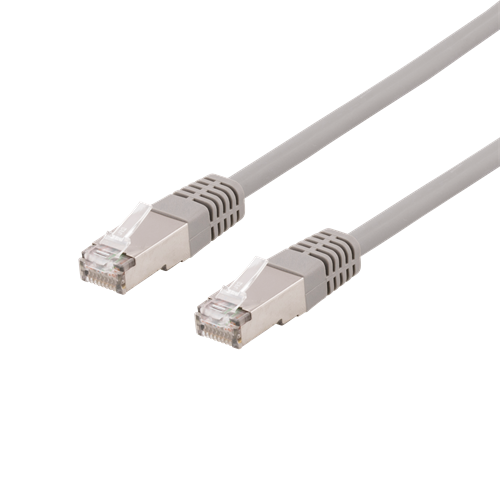 Deltaco U/FTP Cat6a patchkabel, 0,3m, grå
