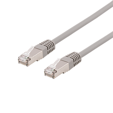 Deltaco U/FTP Cat6a patchkabel, 0,3m, grå