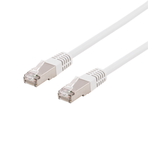 Deltaco U/FTP Cat6a patchkabel, 0,3m, vit
