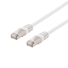 Deltaco U/FTP Cat6a patchkabel, 0,3m, vit
