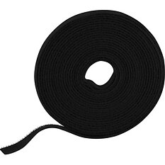 Deltaco Kardborrband, 5m, 9mm, Svart
