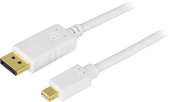 Deltaco DisplayPort till Mini DisplayPort monitorkabel, 3m, vit