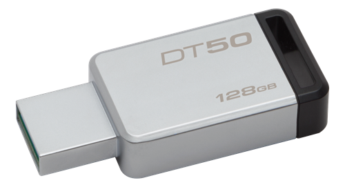 Kingston DataTraveler 50, USB 3.1 Gen 1-minne, 128GB, silver/svart - 2