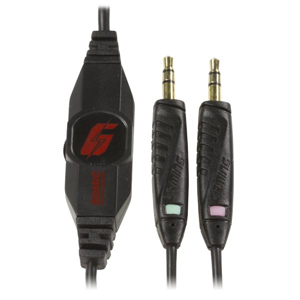 SOMIC G2 slutet headset, 2,3m kabel, svart, röd - 2
