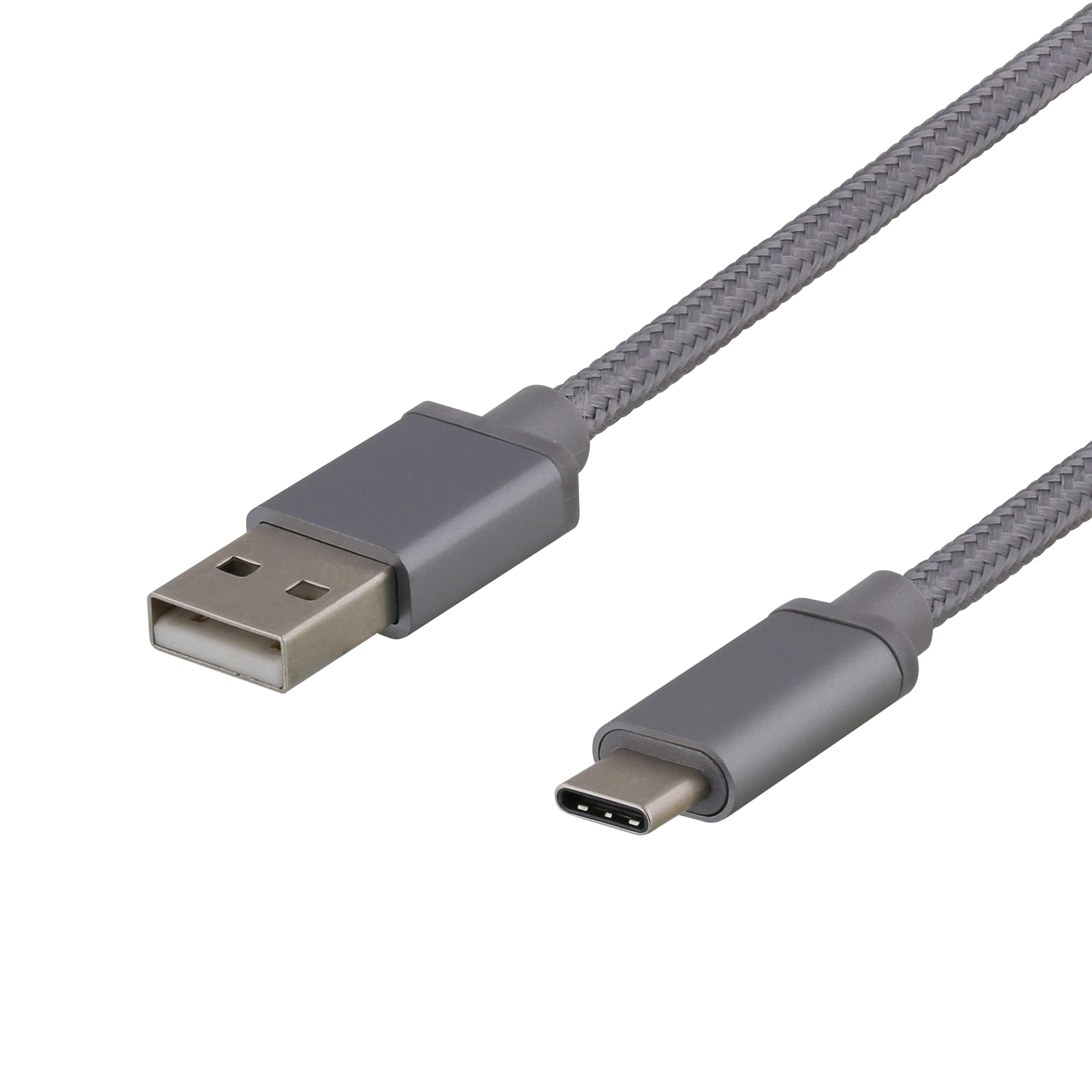 Deltaco USB-kabel, USB-C ha till USB-A ha, 1,5m, 3A, 60W, rymdgrå