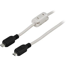 Deltaco USB 2.0 OTG-kabel Typ Micro A ha - Typ Micro B ha, 0,5m, grå/svart