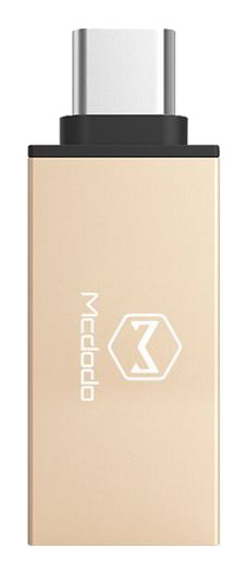 Mcdodo kompakt USB-C till USB-A AF-adapter, guld