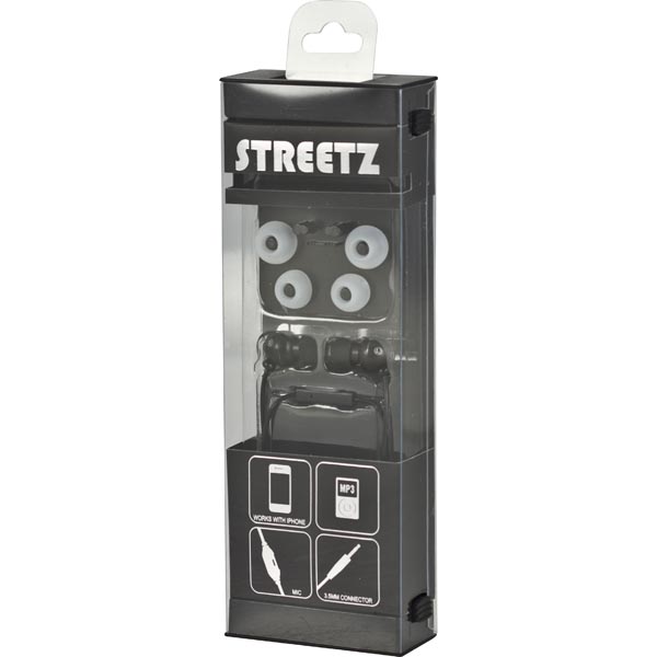 STREETZ in-ear headset för iPhone med 3,5mm anslutning, svart - 2