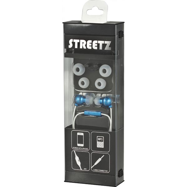 STREETZ in-ear headset för iPhone med 3,5mm anslutning, blå - 2